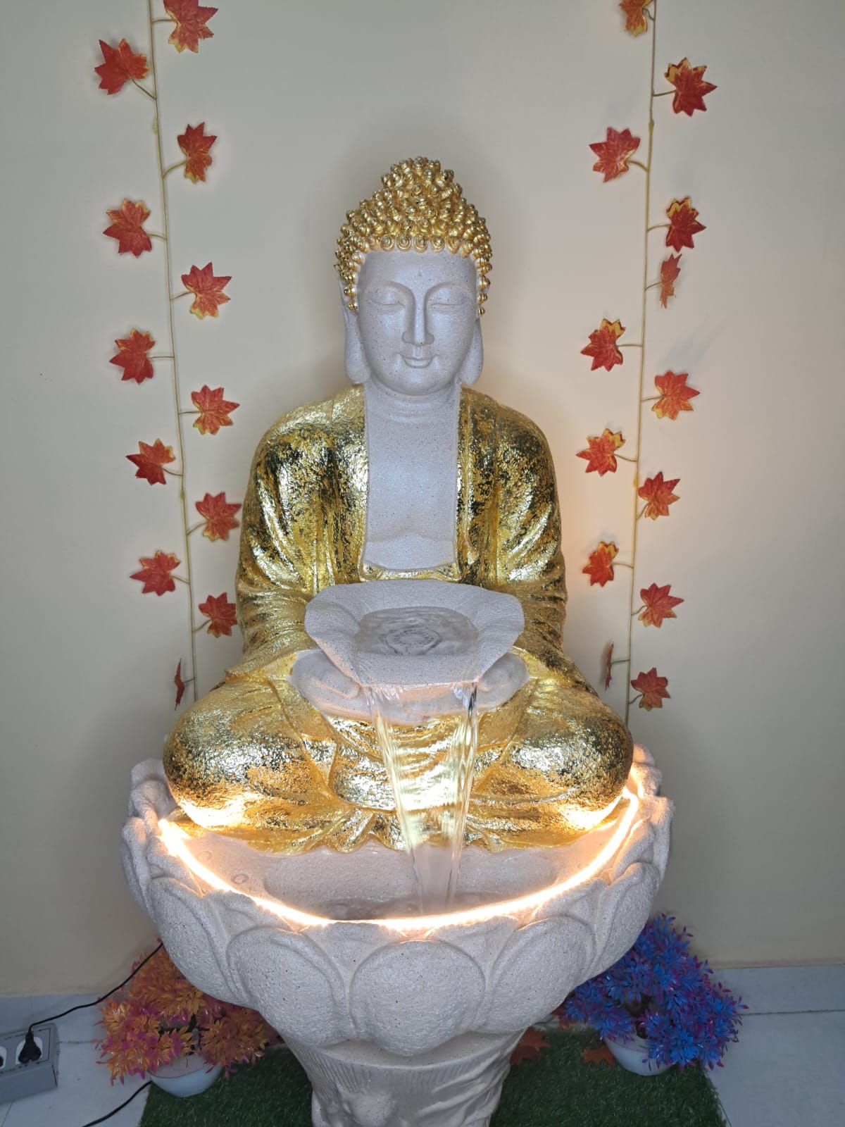 Golden Buddha Waterfall Fountain(HXWXL 86X58X48 cm) - KRIDHA DECOR