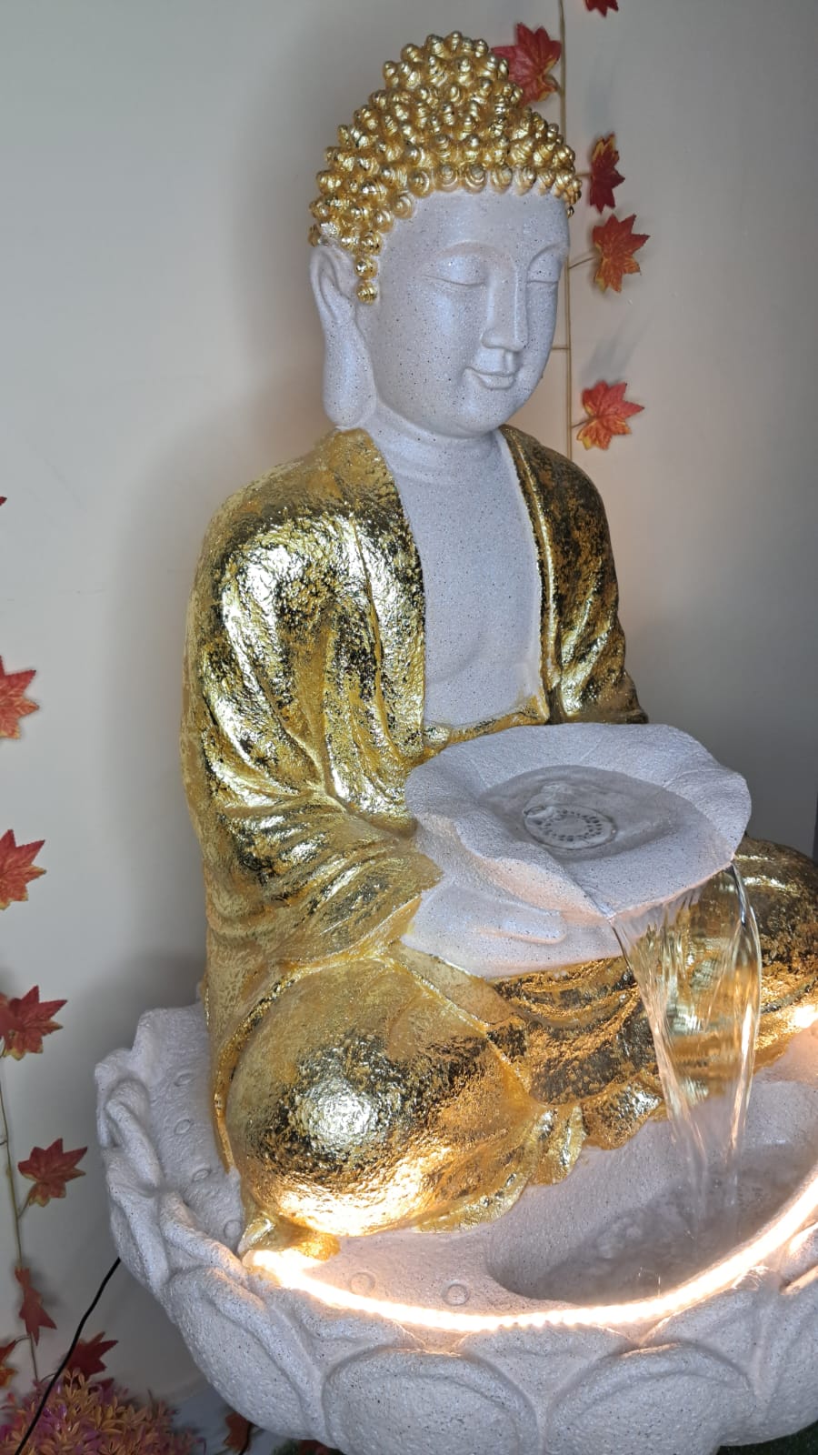 Golden Buddha Waterfall Fountain(HXWXL 86X58X48 cm) - KRIDHA DECOR