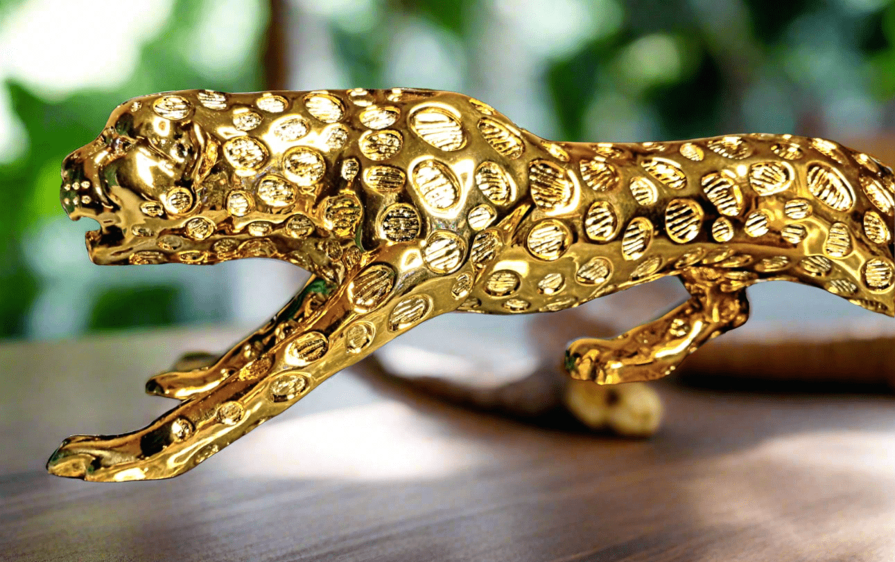 Golden Resin Panther LXWXH:60x20x17 cm - KRIDHA DECOR