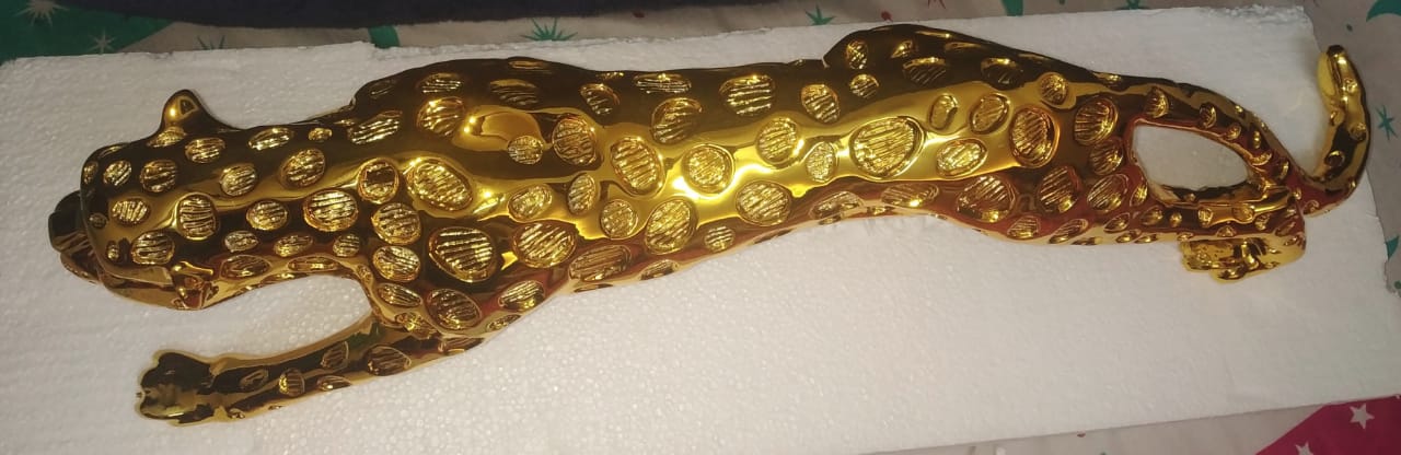 Golden Resin Panther LXWXH:60x20x17 cm - KRIDHA DECOR