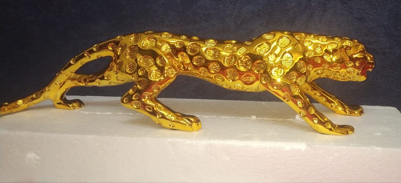 Golden Resin Panther LXWXH:60x20x17 cm - KRIDHA DECOR