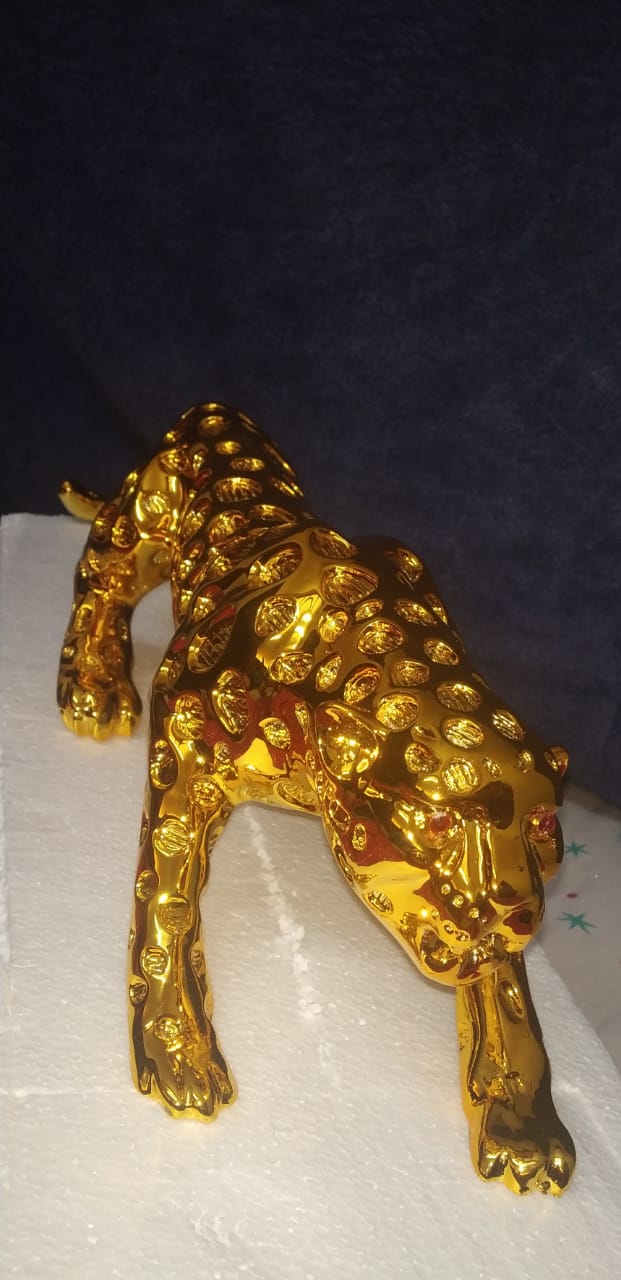 Golden Resin Panther LXWXH:60x20x17 cm - KRIDHA DECOR