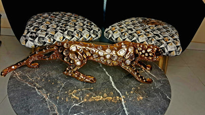 Golden Resin Panther LXWXH:60x20x17 cm - KRIDHA DECOR