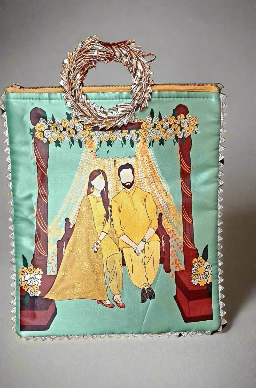 Haldi Mehndi Wedding Return Gift Bag - Custom Shagun Bags - KRIDHA DECOR