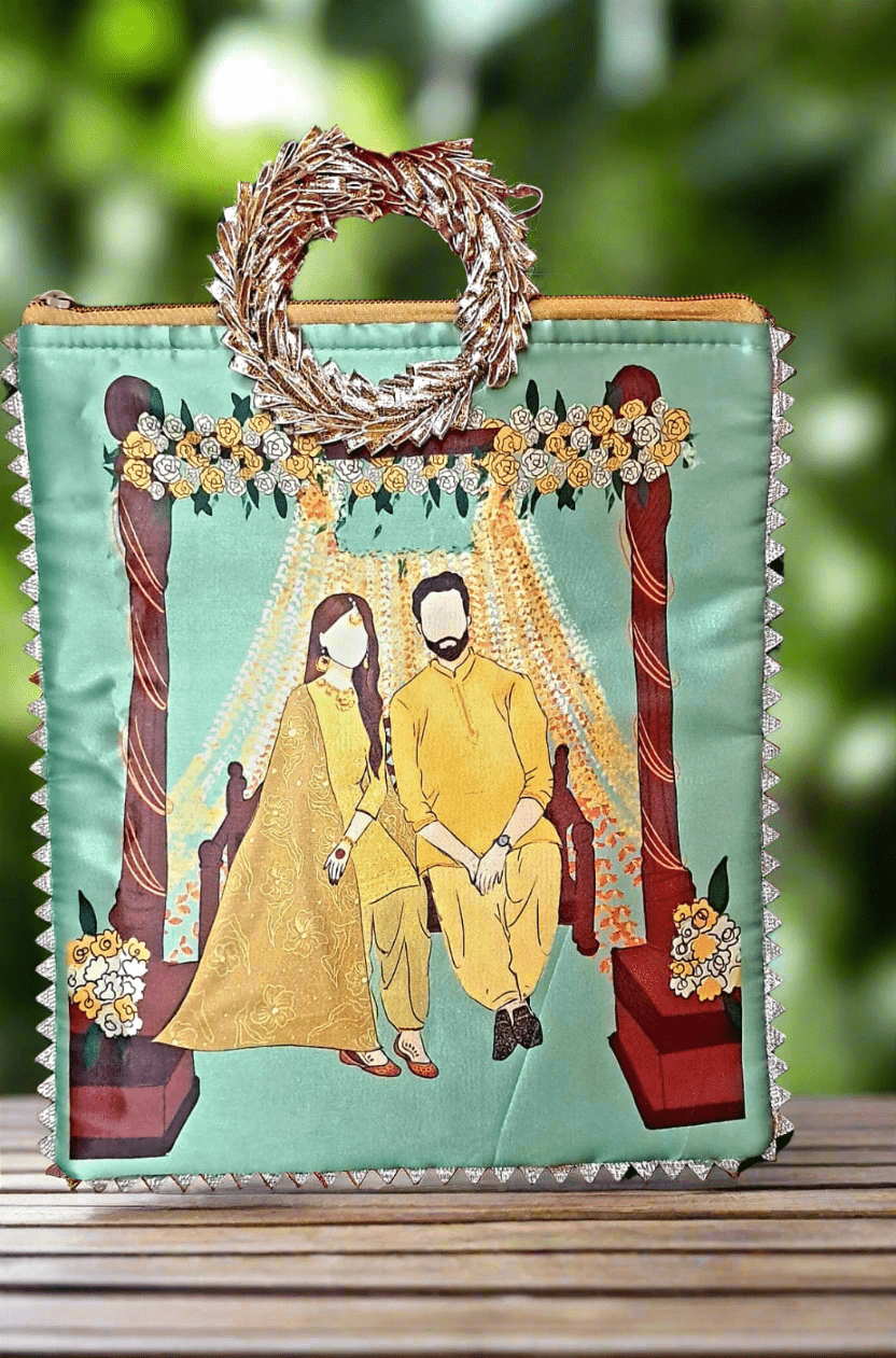 Haldi Mehndi Wedding Return Gift Bag - Custom Shagun Bags - KRIDHA DECOR