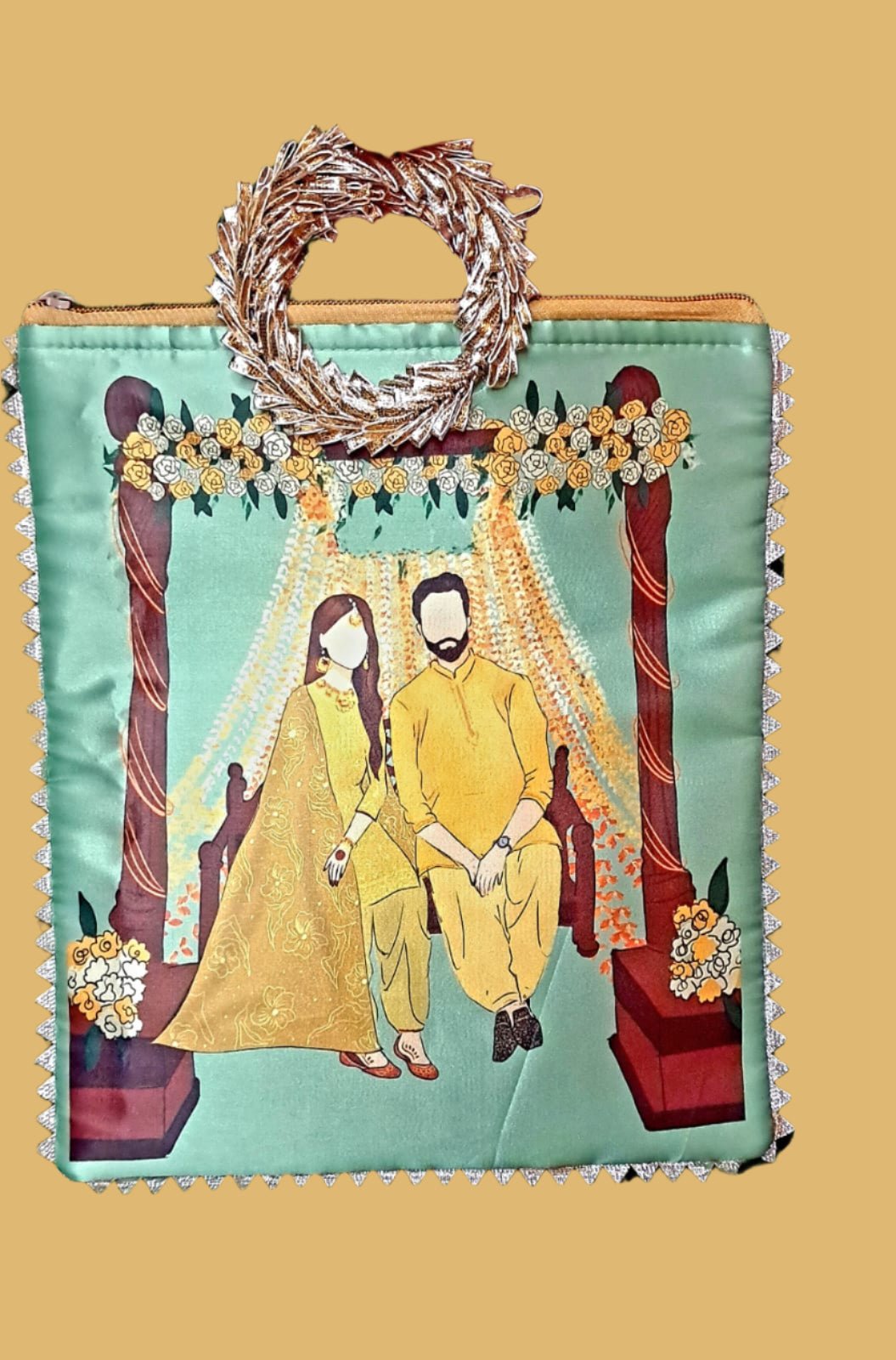 Haldi Mehndi Wedding Return Gift Bag - Custom Shagun Bags - KRIDHA DECOR