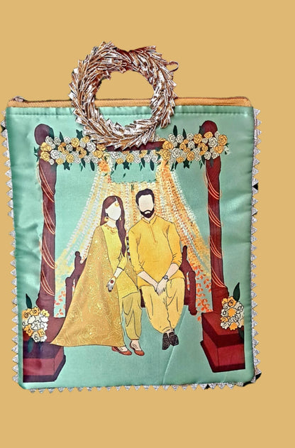 Haldi Mehndi Wedding Return Gift Bag - Custom Shagun Bags - KRIDHA DECOR