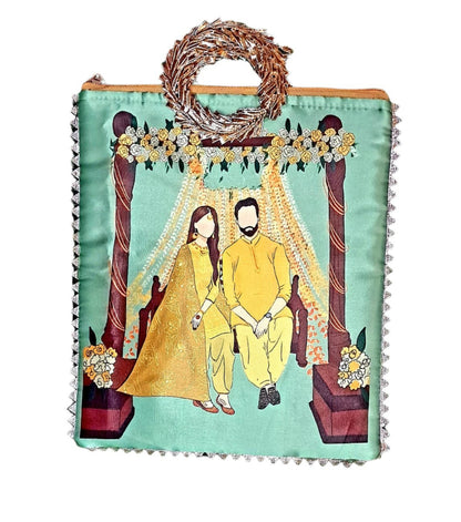 Haldi Mehndi Wedding Return Gift Bag - Custom Shagun Bags - KRIDHA DECOR