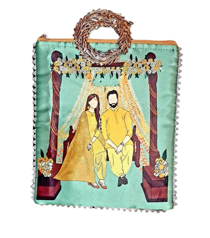 Haldi Mehndi Wedding Return Gift Bag - Custom Shagun Bags - KRIDHA DECOR
