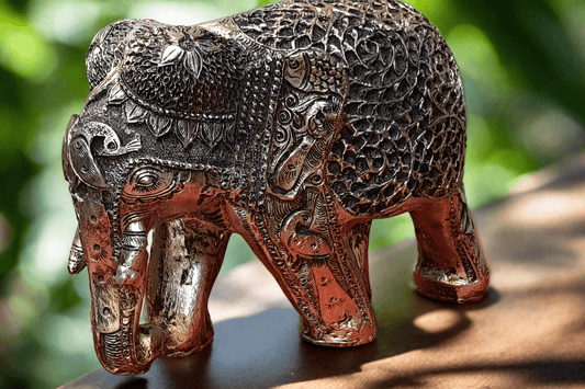 Handmade Antique Jaipuri Elephant Regal Charm traditional royal Jaipuri patterns( 30x10x20cm) - KRIDHA DECOR