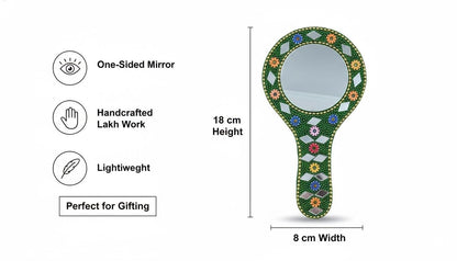 Handmade Rajasthani Hand Mirror – Colorful Mehndi Haldi Favor, Indian Wedding Gift - KRIDHA DECOR