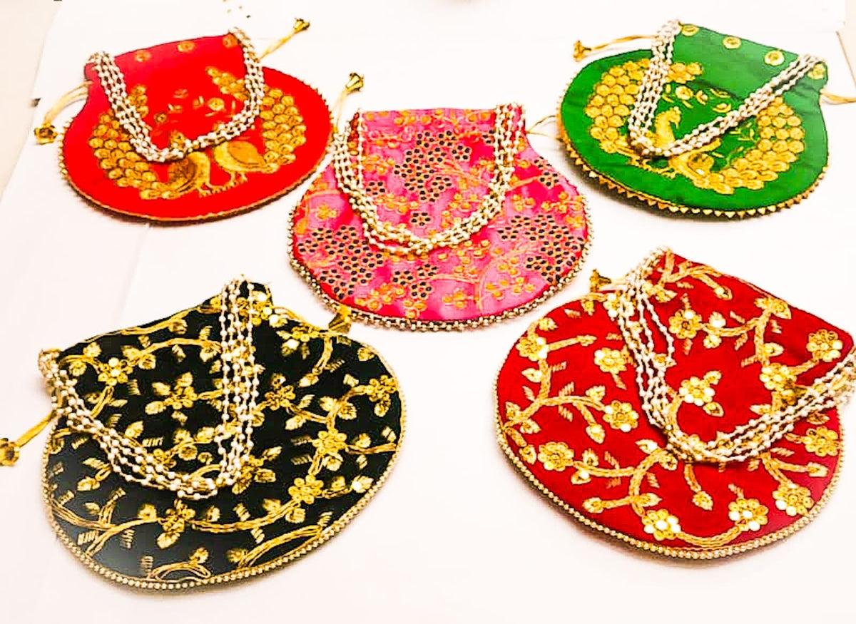 Potli Bags HXL (cm)-23X24 /Anniversary/Wedding/Gift for Her/Batwa/Purse/Handbags/Clutch/Bridesmaid/Bridal Shower/Party/Diwali Gift/Navratri
