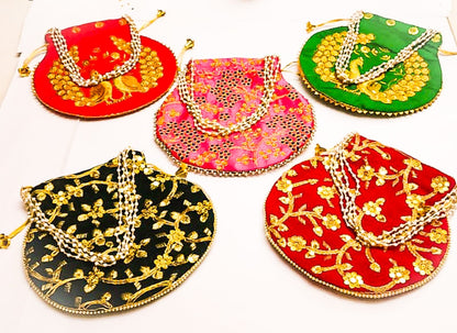 Potli Bags HXL (cm)-23X24 /Anniversary/Wedding/Gift for Her/Batwa/Purse/Handbags/Clutch/Bridesmaid/Bridal Shower/Party/Diwali Gift/Navratri
