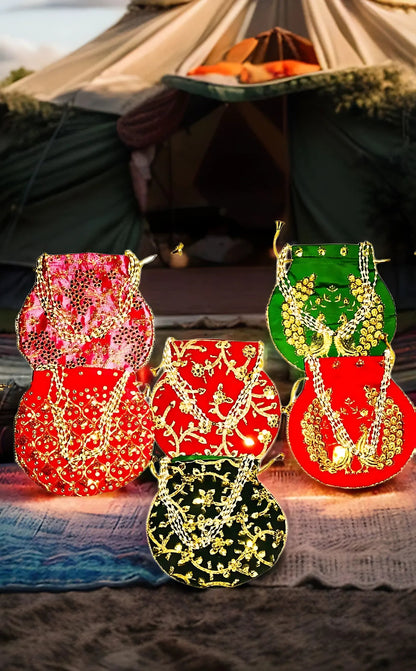 Potli Bags HXL (cm)-23X24 /Anniversary/Wedding/Gift for Her/Batwa/Purse/Handbags/Clutch/Bridesmaid/Bridal Shower/Party/Diwali Gift/Navratri