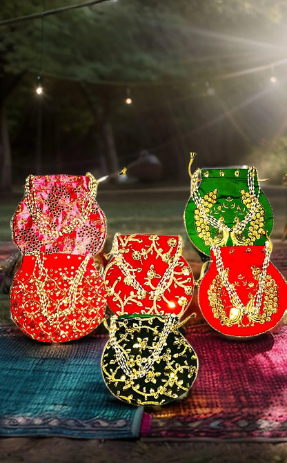 Potli Bags HXL (cm)-23X24 /Anniversary/Wedding/Gift for Her/Batwa/Purse/Handbags/Clutch/Bridesmaid/Bridal Shower/Party/Diwali Gift/Navratri