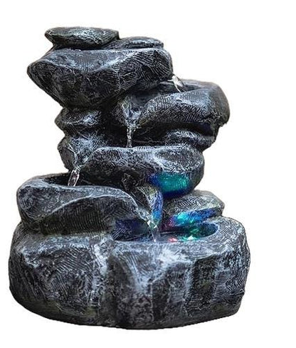 Mini Tabletop Water Fountain with LED Lights