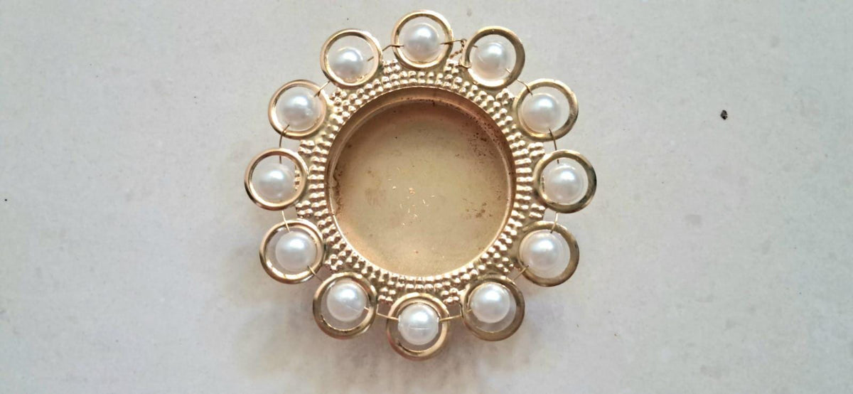 Pearl Metal Diwali Diya (7x2 cm) - Indian Wedding Favor, Pooja Gift - 20 Pack
