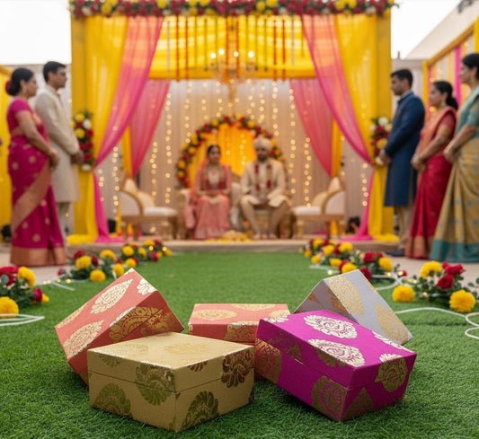 Handcrafted Wedding Favor Box: MDF, Velvet Keepsake Box