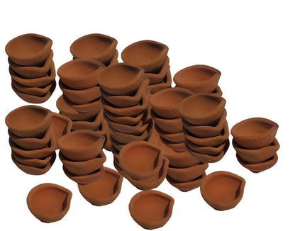 Bulk Handmade Clay Diyas, Indian Diwali Oil Lamps, Wedding Favors, Traditional Earthen Lamps(200 Pcs)