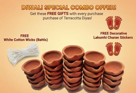 Bulk Handmade Clay Diyas, Traditional Oil Lamps (100 Pcs)