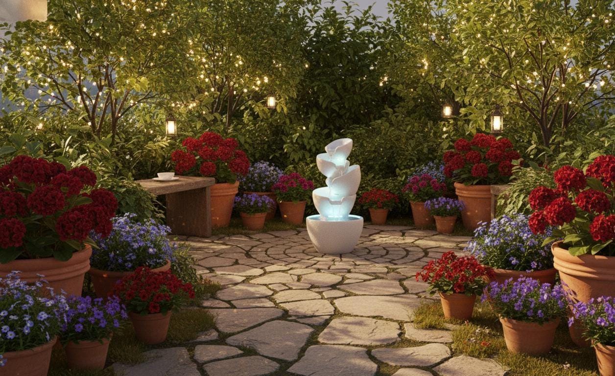 Garden Waterfall Fountain: Indoor/Outdoor Garden Decor - 72cm