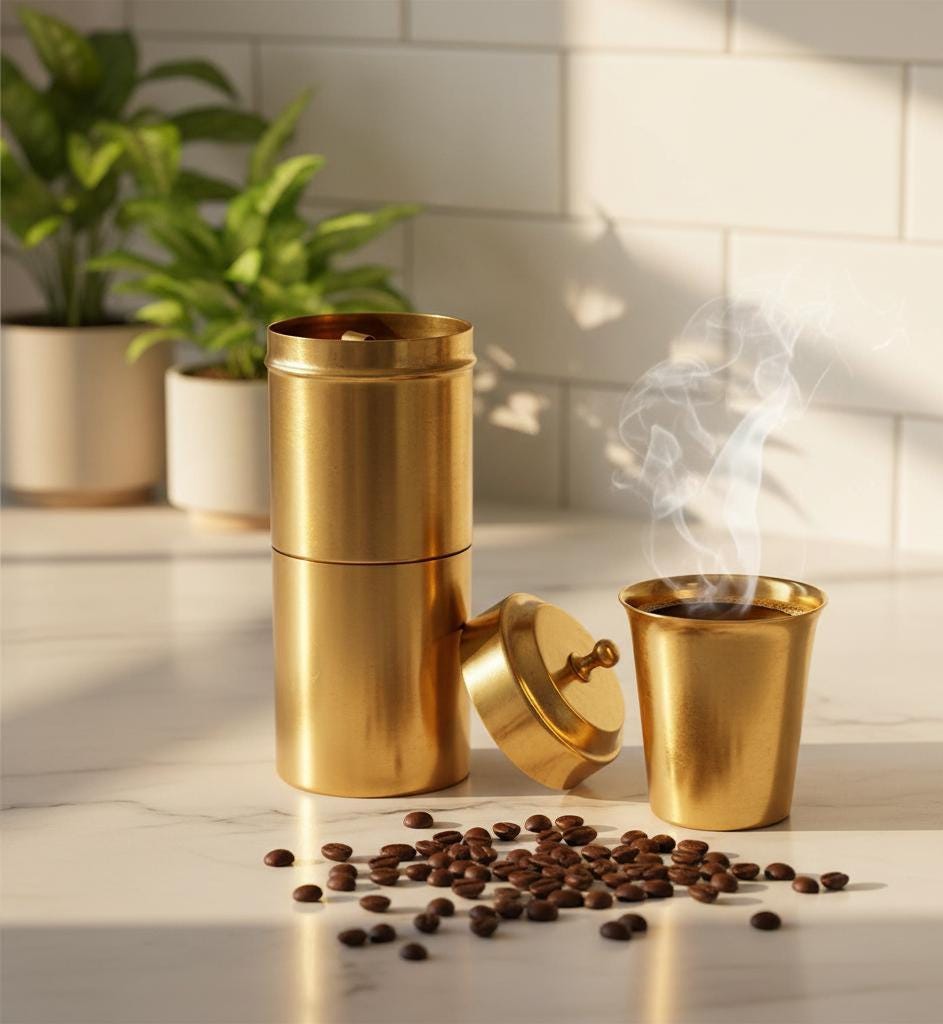 Kumbakonam Brass Coffee Filter – 300ml Drip Decoction Maker | Traditional South Indian Kaapi | Portable & Eco-Friendly