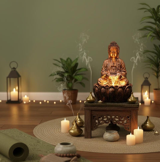 Buddha Waterfall 2 ft Tabletop Fountain
