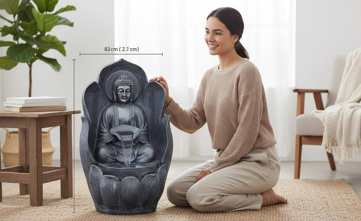 Zen Balcony Water fountain Polyresin Indoor/Outdoor Garden Decor (53.3x38x83.8cm)