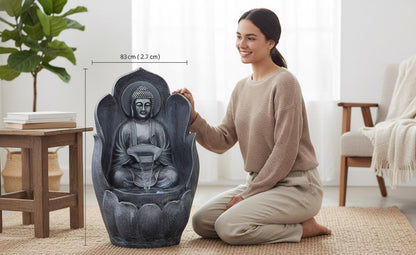 Zen Balcony Water fountain Polyresin Indoor/Outdoor Garden Decor (53.3x38x83.8cm)