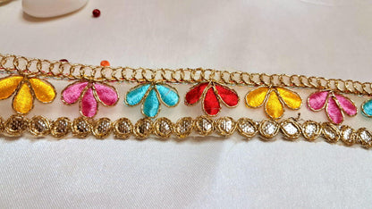 3 Yard Lace Trim | Embroidered Sewing Border, Bridal, Casual, Party Ethnic Laces and Trims