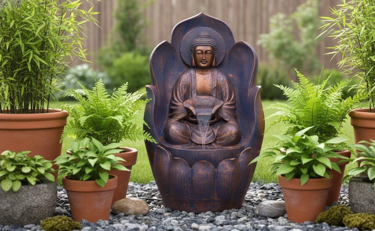 Zen Balcony Water fountain Polyresin Indoor/Outdoor Garden Decor (53.3x38x83.8cm)