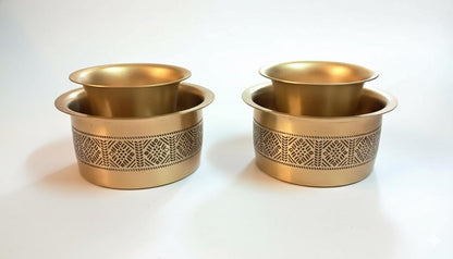 South Indian Brass Dabara Set, Traditional Coffee Tumbler and Saucer