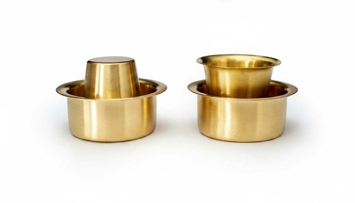 South Indian Brass Dabara Set, Traditional Coffee Tumbler and Saucer