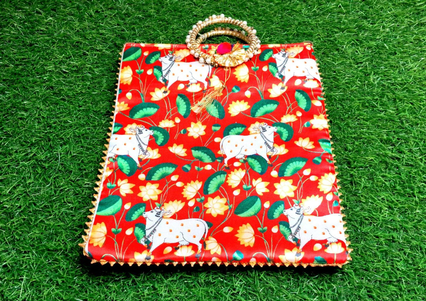 Wholesale Assorted Pack of Radha Krishna, Pichwai Cow Pooja or Wedding Return Bag | Ethnic Gift for Wedding Ceremonies & Festivals