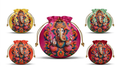 Ganesh Potli Bag, Indian Wedding Favor, Mehndi Return Gift Pouch