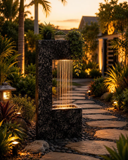 Indoor Outdoor Patio Garden Fountain, 92H X47L X21B