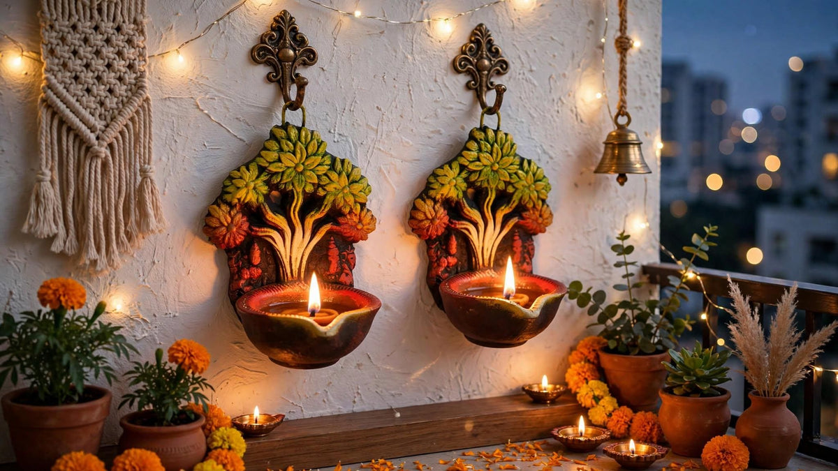 Handmade Terracotta Buddha Diya Lamp, Indian Home Decor, Spiritual Gift (8cm)
