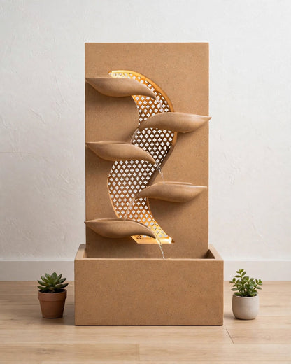 Cascading Water Fountain with Built-In Reservoir