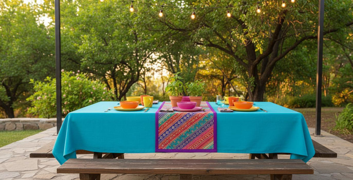 Indian Tapestry wall hanging Embroidered Table Runner: Vintage Patchwork , Boho Decor (60 X20 IN) - KRIDHA DECOR