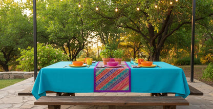 Indian Tapestry wall hanging Embroidered Table Runner: Vintage Patchwork , Boho Decor (60 X20 IN) - KRIDHA DECOR