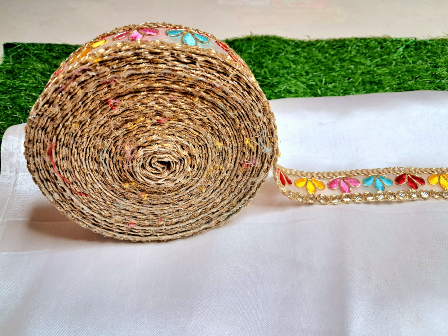 Lace Fabric by Yard, Haberdashery Trim, Beaded Appliques - KRIDHA DECOR