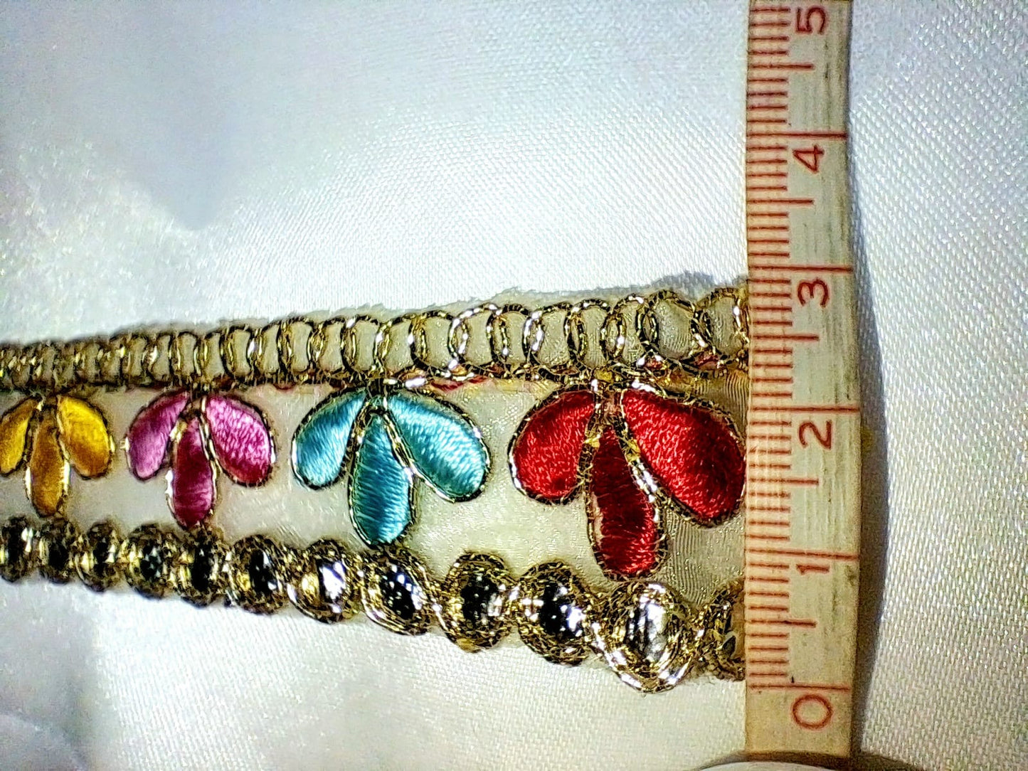 Lace Fabric by Yard, Haberdashery Trim, Beaded Appliques - KRIDHA DECOR