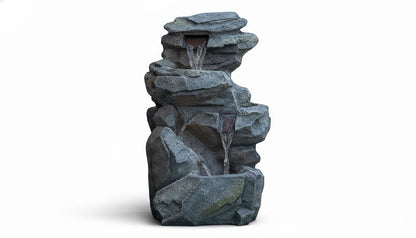 Large Indoor Outdoor Patio Garden Water Fountain : Poly Resin Rock Waterfall Feature - KRIDHA DECOR