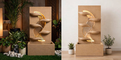 Cascading Water Fountain with Built-In Reservoir