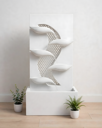 Cascading Water Fountain with Built-In Reservoir