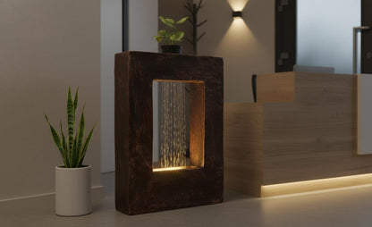 LED Indoor Water Fountain, Compact Polyresin Home Office Decor - KRIDHA DECOR