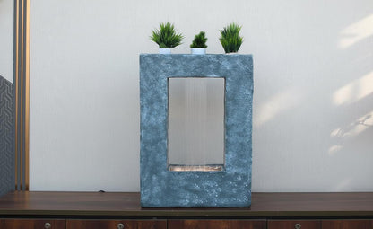 LED Indoor Water Fountain, Compact Polyresin Home Office Decor - KRIDHA DECOR