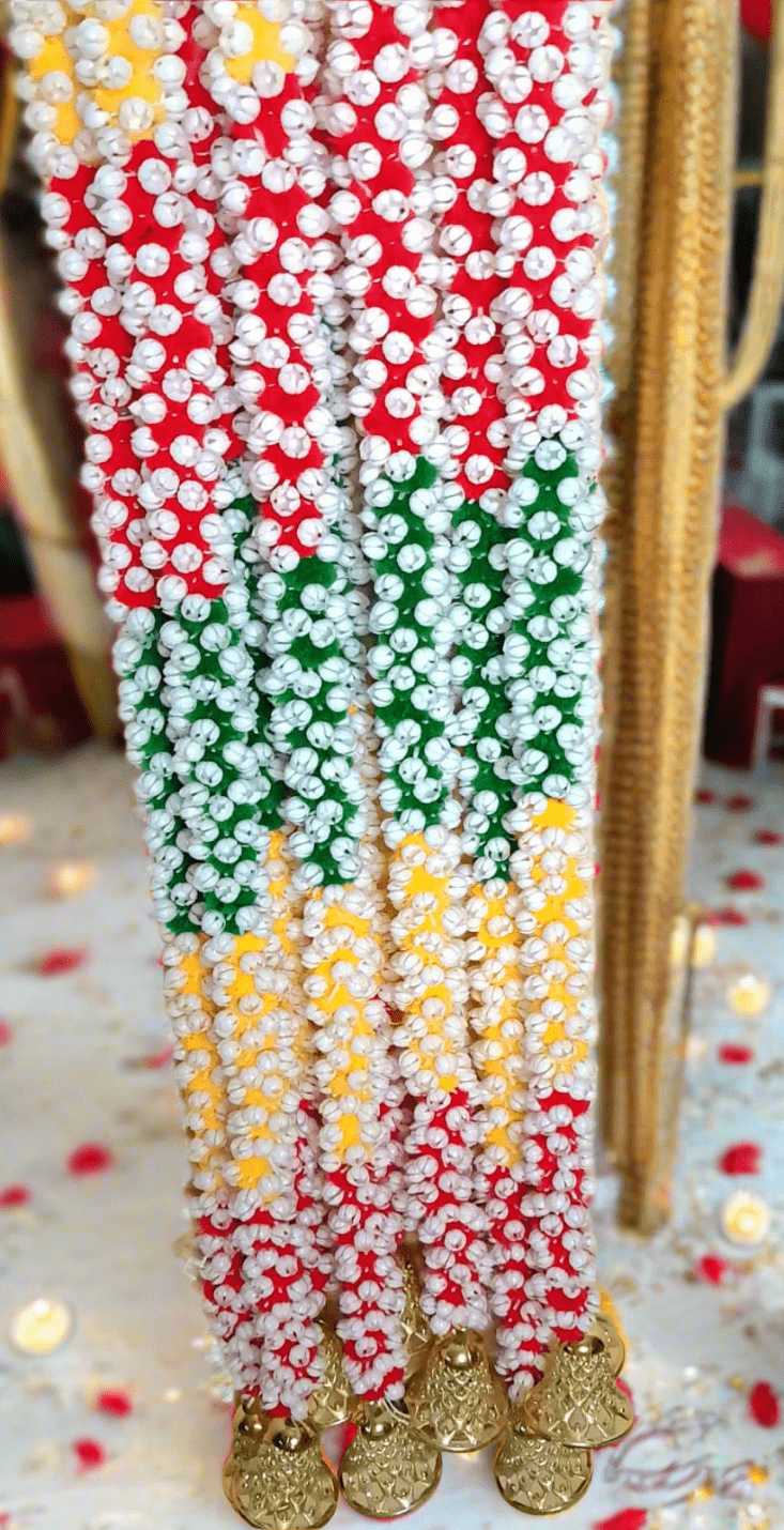 Marigold Flower Garland - Lohri & Wedding Party Decor, Valentine's Day Festival Backdrop, Temple Housewarming Decoration - KRIDHA DECOR