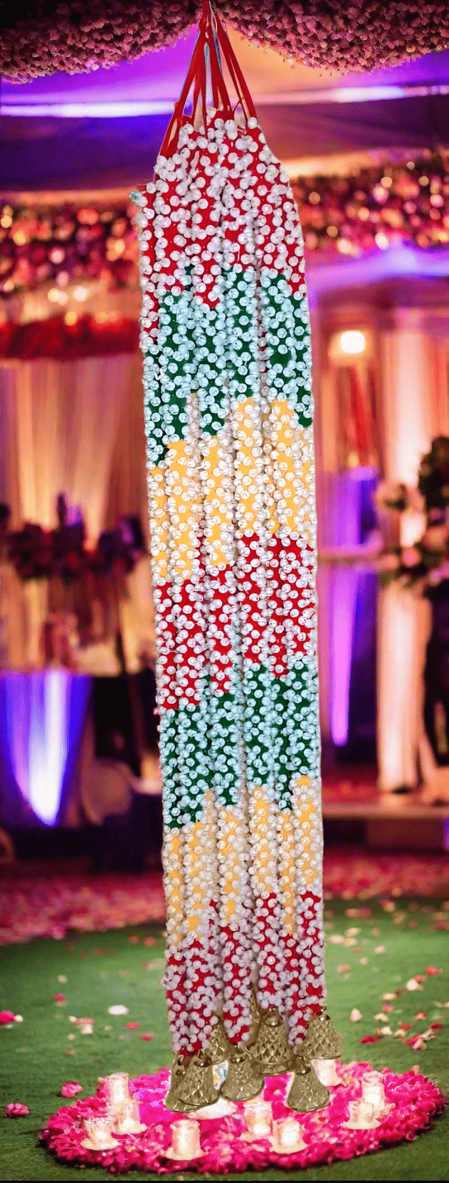Marigold Flower Garland - Lohri & Wedding Party Decor, Valentine's Day Festival Backdrop, Temple Housewarming Decoration - KRIDHA DECOR