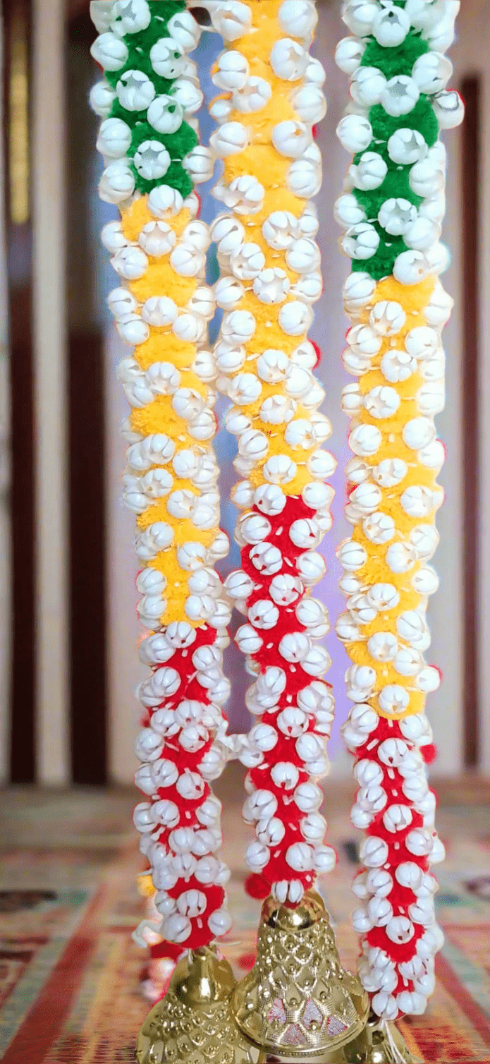 Marigold Flower Garland - Lohri & Wedding Party Decor, Valentine's Day Festival Backdrop, Temple Housewarming Decoration - KRIDHA DECOR